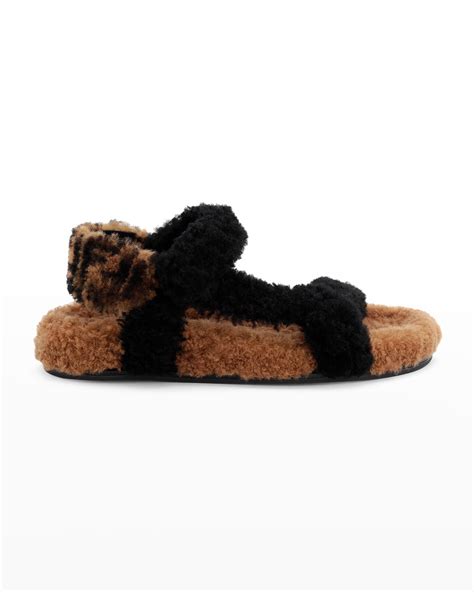 fendi shearling shoe|Fendi shearling sandals.